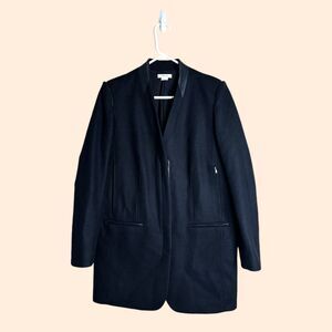 Helmut Lang Leather Wool Coat